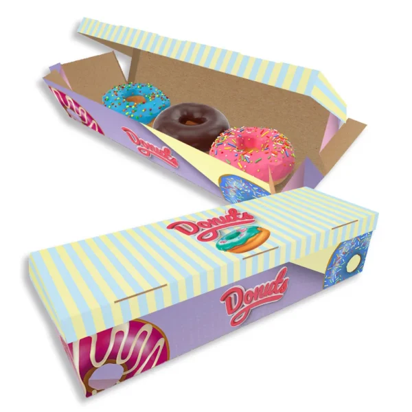 Embalagem para Donuts - 3 unidades - COLOR - 100 unidades